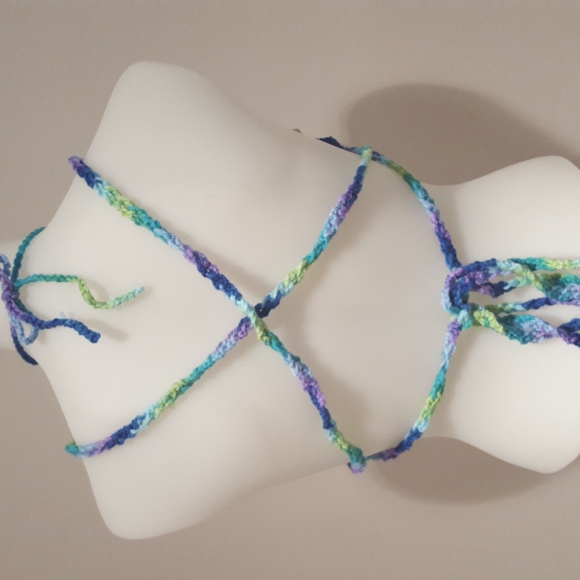 Butterfly top, hand crafted crochet, blue, green, purple NWOT - Picture 6 of 16